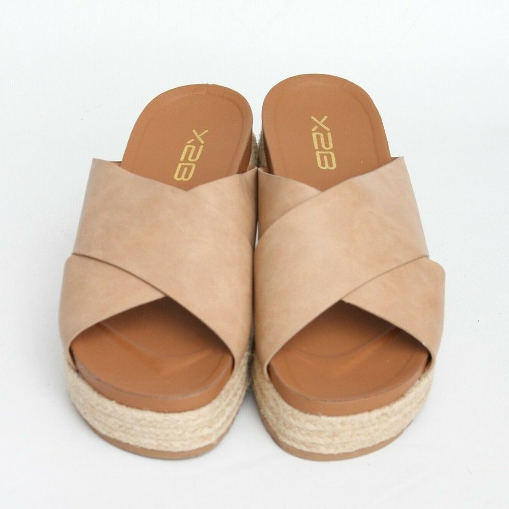 X2B Crisscross Platform Espadrilles Slide Sandal 9 - Picture 5 of 12